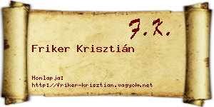 Friker Krisztián névjegykártya